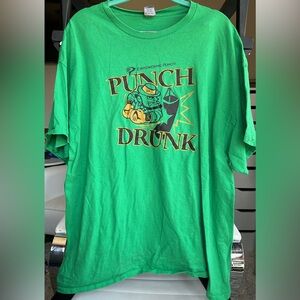 2XL Punch Drunk Boxing green short sleeve shirt